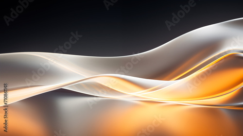 Abstract white and gold glitter wave horizontal background. 