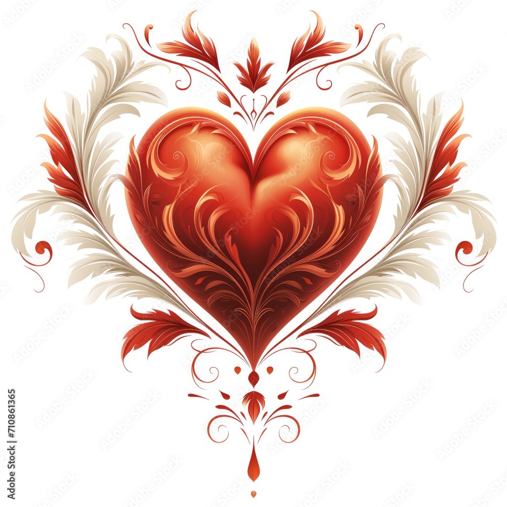 Red heart on a white background, symbol of love Red heart on a white background, symbol of love