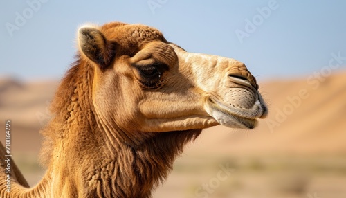 Majestic camel navigating through the vast desert landscape  camel image