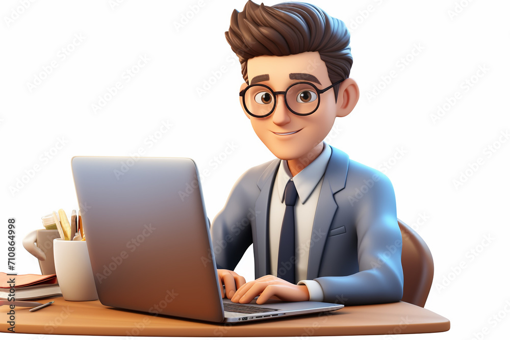 businessman working on laptop