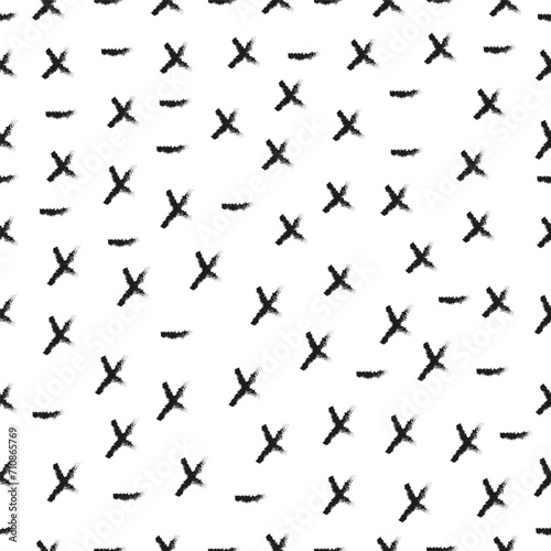 Pattern with crosses black.vector Graphics © Maryna