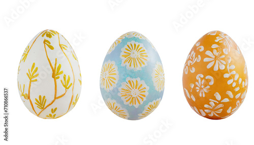 decorated easter eggs isolated