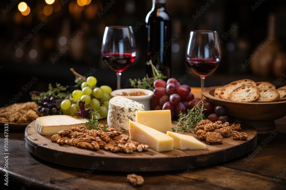 Vivid tasting: Italian wines, cheeses and sausages in harmony., generative IA