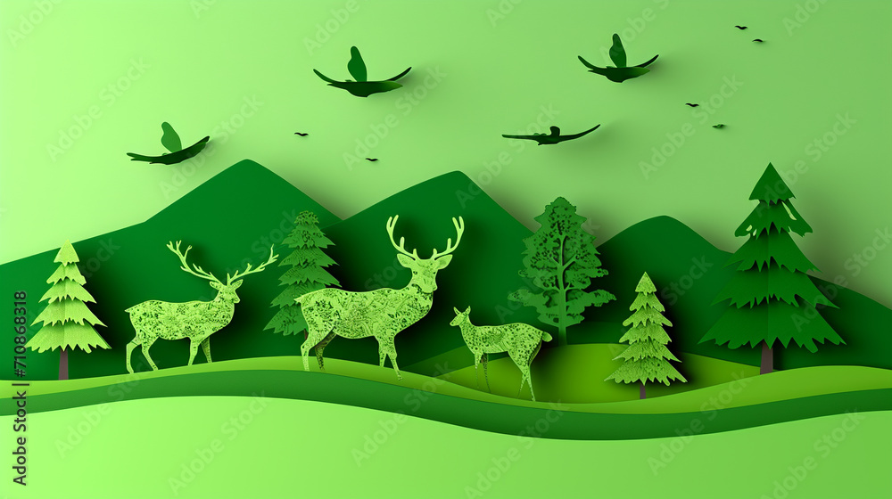 Obraz premium green forest background