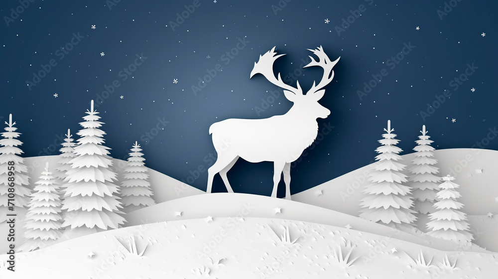 reindeer in winter forest