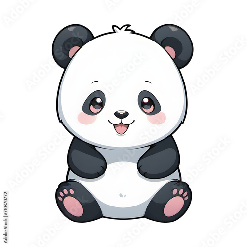 A Cute Panda Illustration with Transparent Background