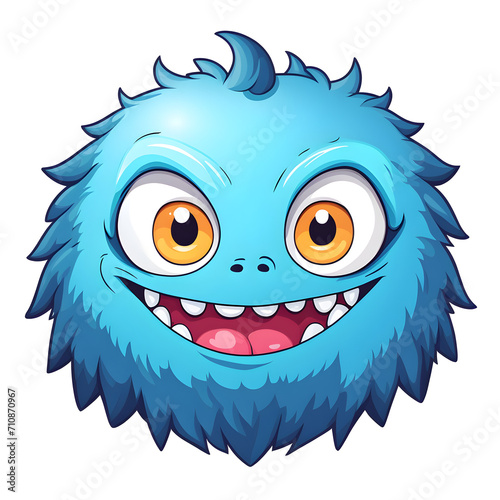 Illustration of A Monster Face with Transparent Background