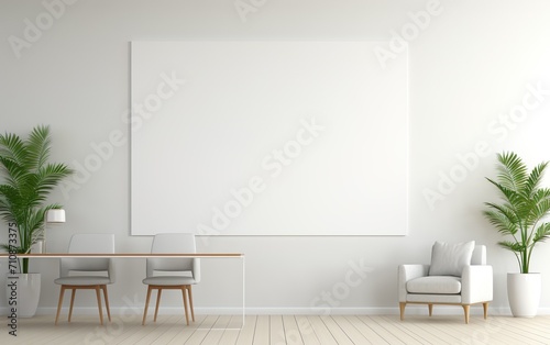 White office interior with mock up wall © Stormstudio