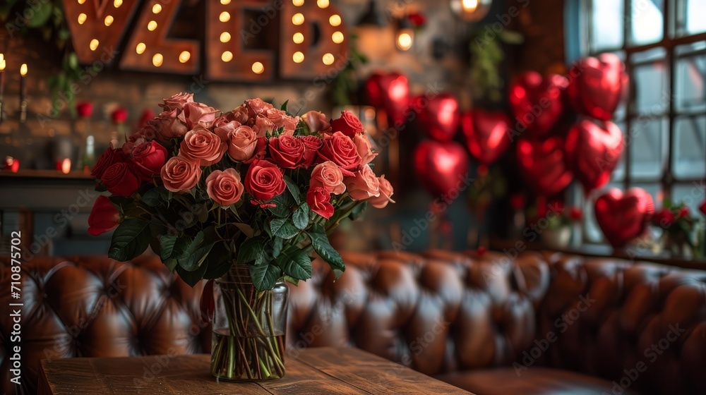 Fototapeta premium Romantic picture for valentine's day, valentine's day celebration