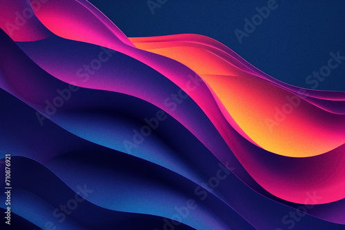 red purple orange curves and glimmer gradient abstract grainy background wallpaper texture with noise web banner design header © Martin