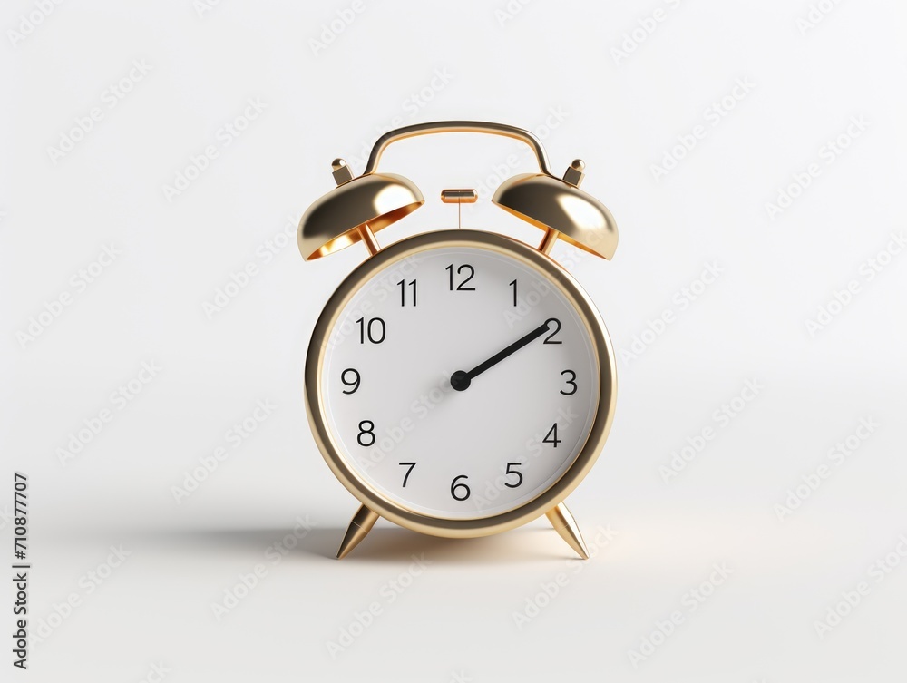 retro alarm clock bell on white background