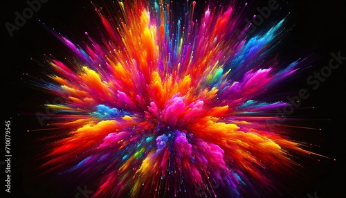 Radiant Neon Explosion Intense Color Eruption in Wide-Screen