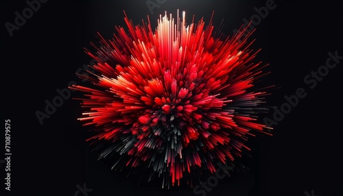 Crimson Eruption Monochromatic Red Neon Explosion Background