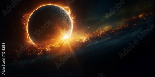 solar eclipse on another planet #710882158