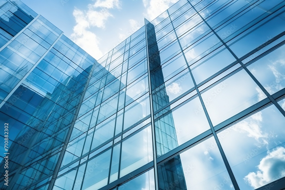 Impressive Glass Facade of a Modern Office Building Impressive Glass Facade of a Modern Office Building