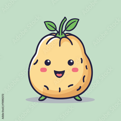 Potato cartoon kawaii character cute vector illustration