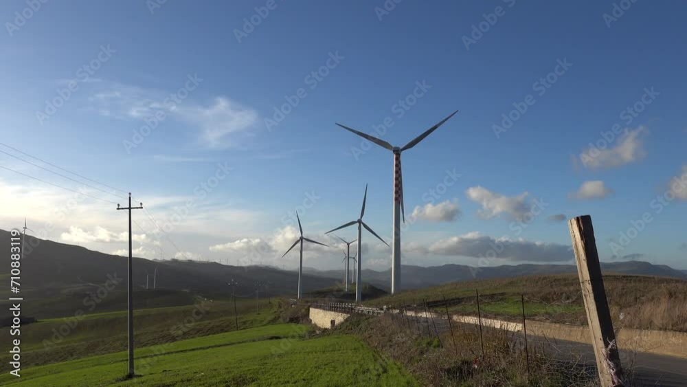 Palermo, Sicily, Italy Wind turbines on a mountaintop near Roccapalumba Palermo, Sicily, Italy Wind turbines on a mountaintop near Roccapalumba