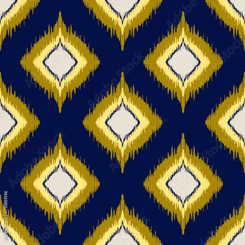 Seamless pattern ikat style,fabric design.