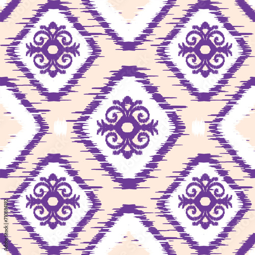 Seamless pattern ikat style,fabric design.