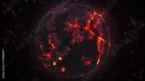 Dying Planet Earth with hot magma in dark vision, 4K
3d rendering of dying planet, 4K, 2022
 photo