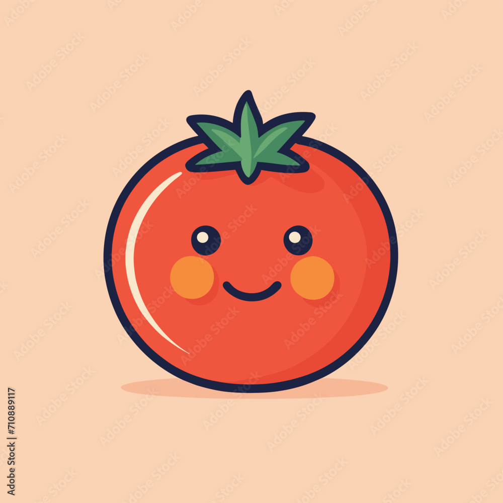 Tomato cartoon vector illustration icon logo design Tomato cartoon vector illustration icon logo design
