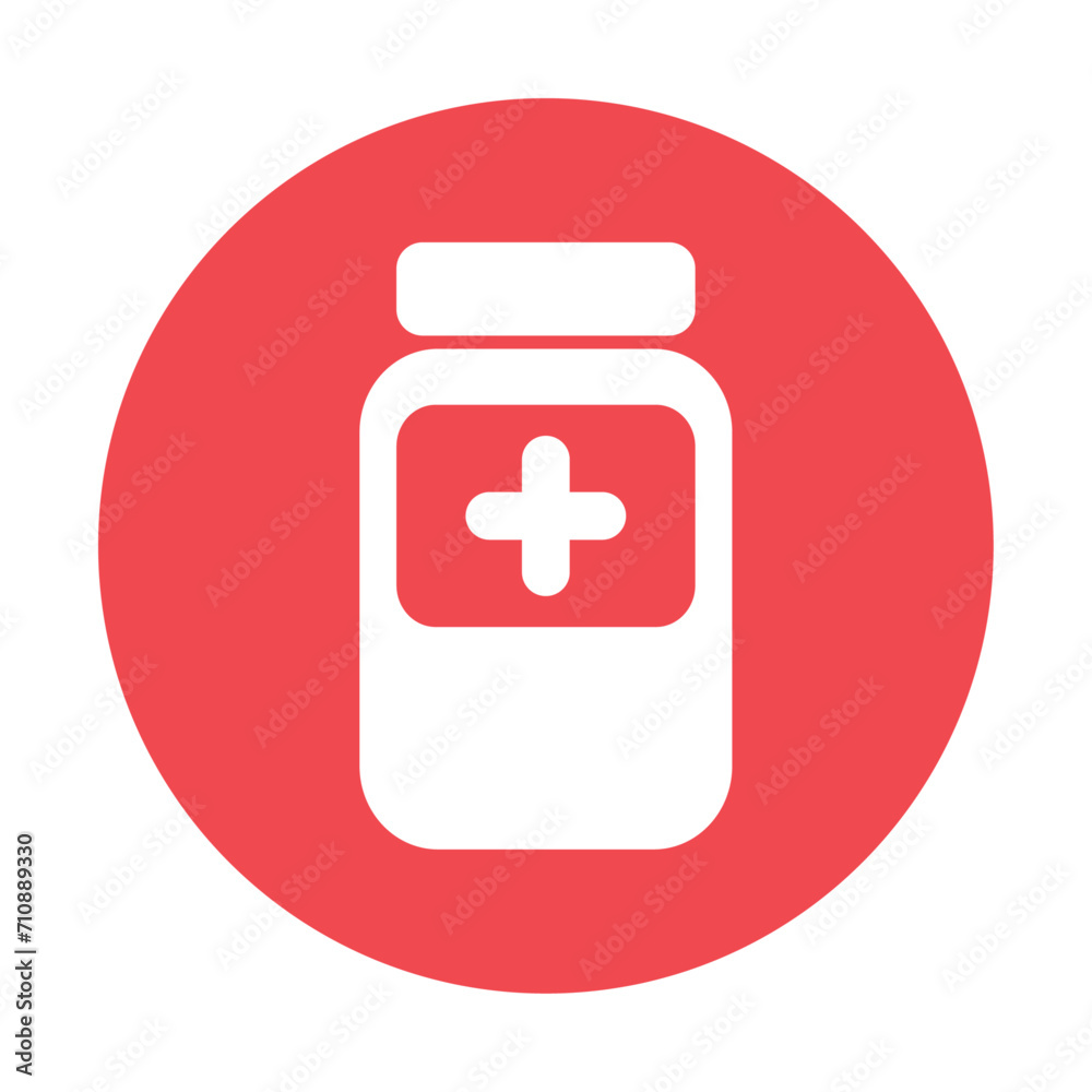 Fototapeta premium Medicine bottle icon vector. Pill box icon