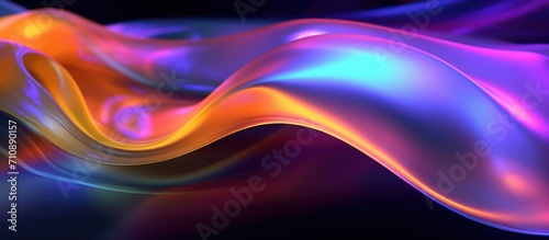 pink ,blue abstract background with curved and wavy neon lights © waliyah