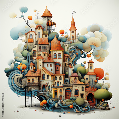 fantasy city illustration 