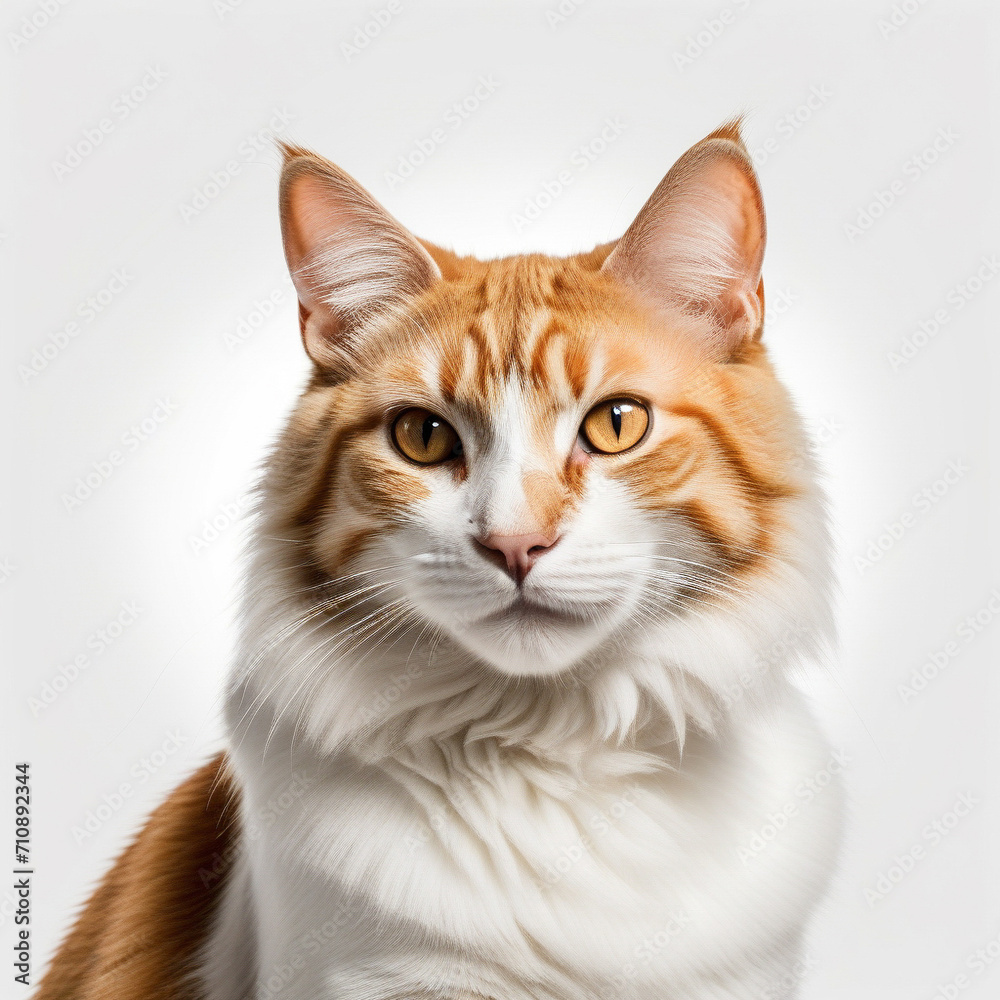 cheetoh cat isolated white background, Profile shot. ai generative