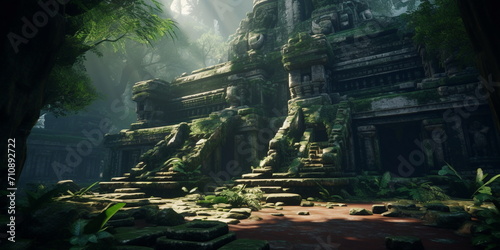 ancient temple of peru in the jungle