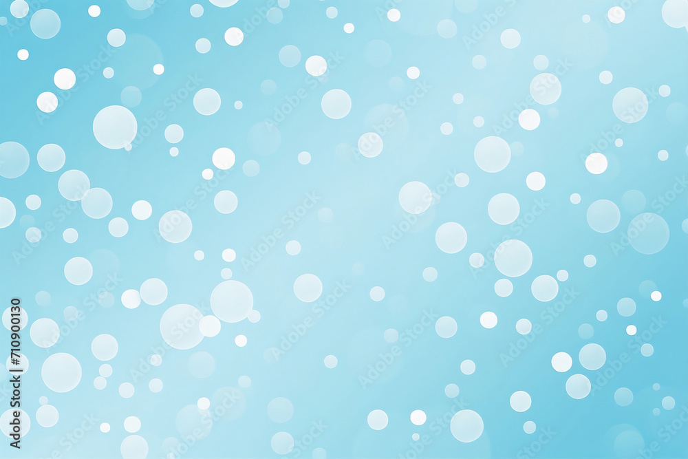 Abstract background with white bubbles on a soft pastel blue background.