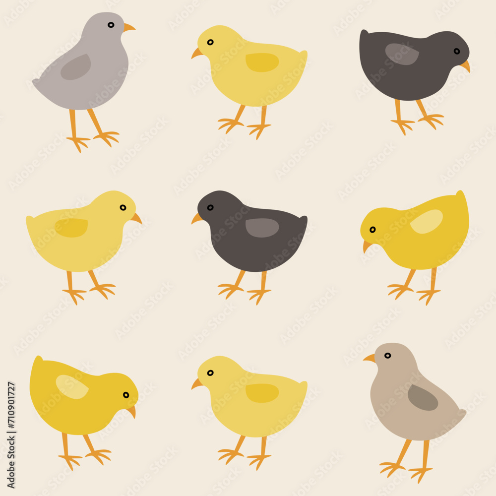 Seamless pattern with baby chicks.