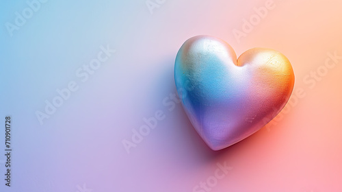 Colorful heart on gradient background. Love and Valentine s day concept.