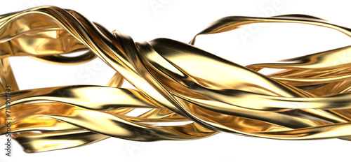 Glamourous Ripples: Abstract 3D Gold Cloth Illustration with Mesmerizing Waves