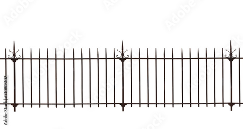 A wrought iron fence isolated on the transparent background photo