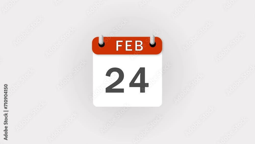 February Calendar icon animation with white background. February Calendar icon animation with white background.