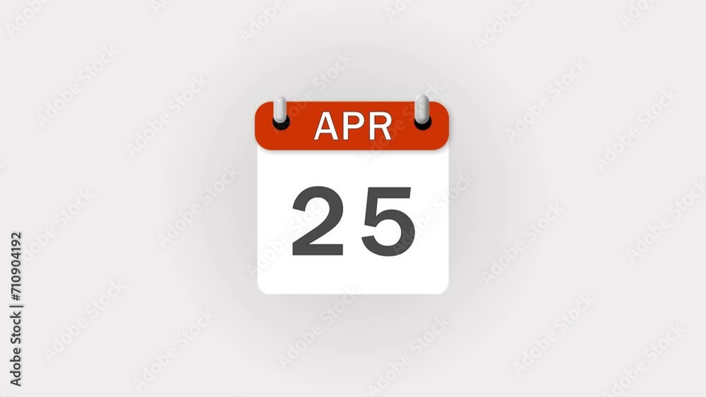 April Calendar icon animation with white background. April Calendar icon animation with white background.