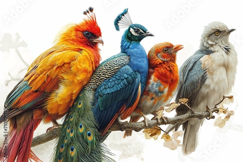 diferent and exotic birds photo