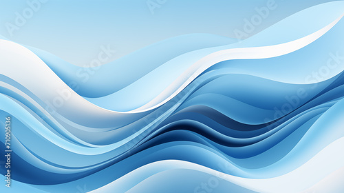 Blue abstract waves. Wallpaper, illustration, background. © Oksana Tryndiak