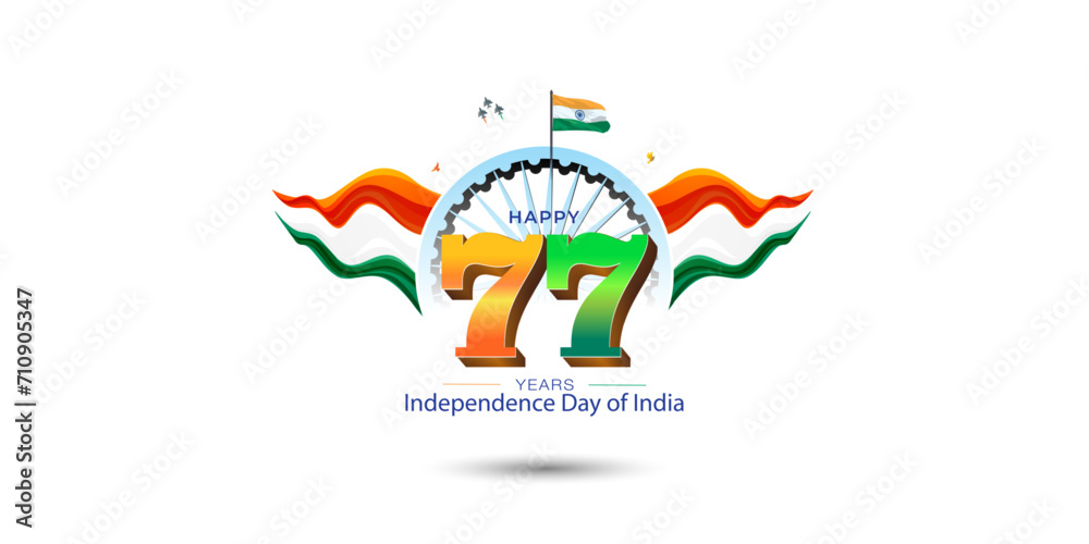 Obraz premium 77th India republic day freedom celebration. Glory and developmet background of India.