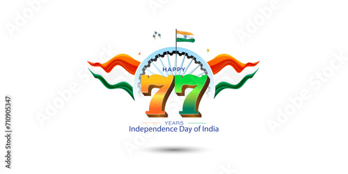 77th India republic day freedom celebration. Glory and developmet background of India.