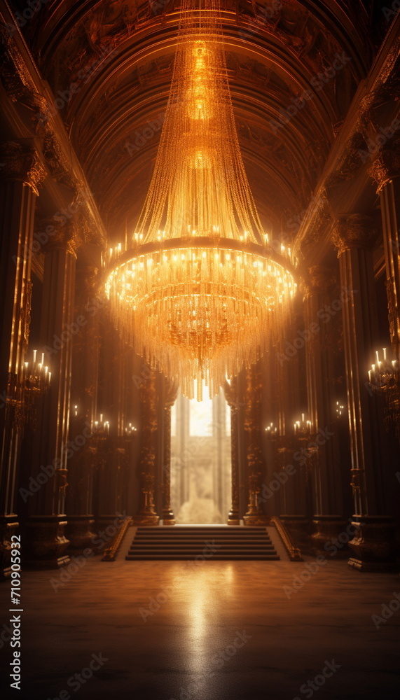 Fototapeta premium antique chandelier in the temple