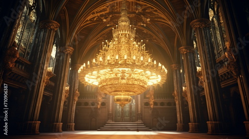 antique chandelier in the palace