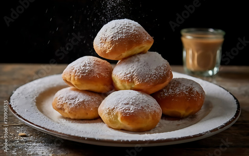 Capture the essence of Sufganiyot in a mouthwatering food photography shot