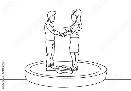 Man. Woman. Partners. Job. Money