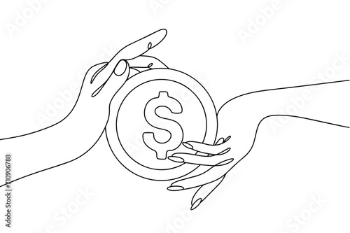 Hand. Man. Woman. Job. Money. Salary