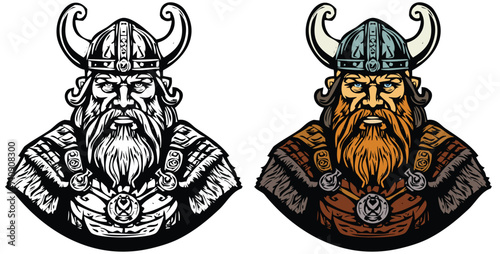 Sculpted Viking Mascot Vector, A Pinnacle of Bold Branding
