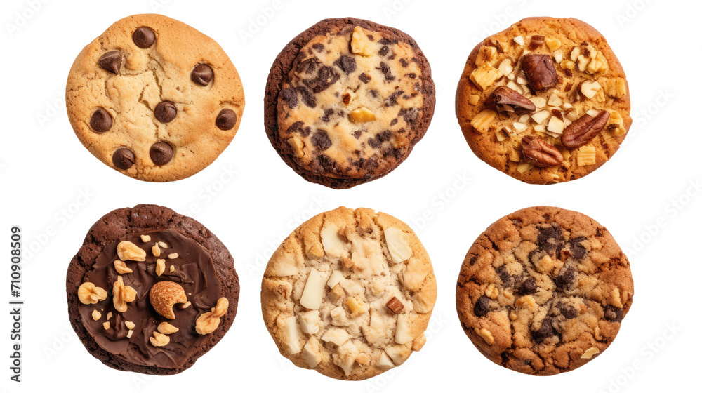 Delicious cookies photographed from above, isolated Delicious cookies photographed from above, isolated