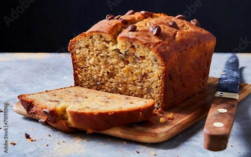 Capture the essence of Banana Bread in a mouthwatering food photography shot