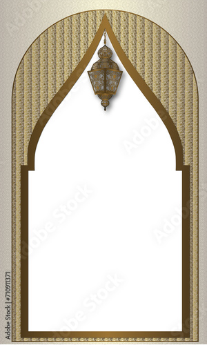 Muslim prayer rug illustration design. Arab decorative ornament. textile products